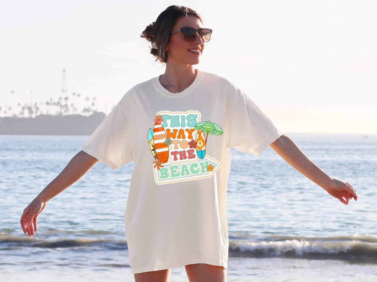 This way to the beach 22892 DTF transfer