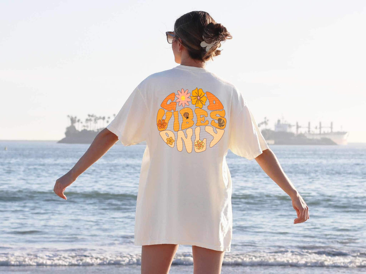 Good vibes only retro 22909 DTF transfer