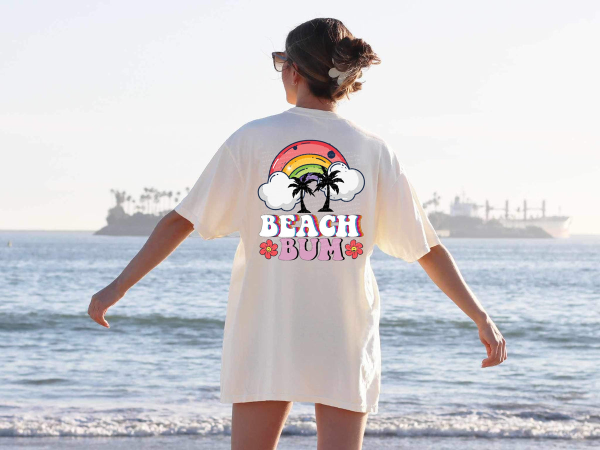 Beach bum rainbow and clouds 22908 DTF transfer
