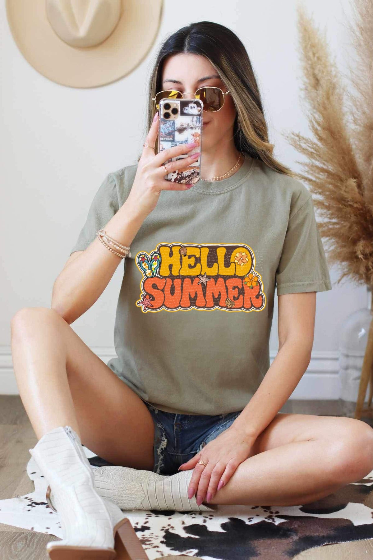 Hello summer flip flops 22903 DTF transfer