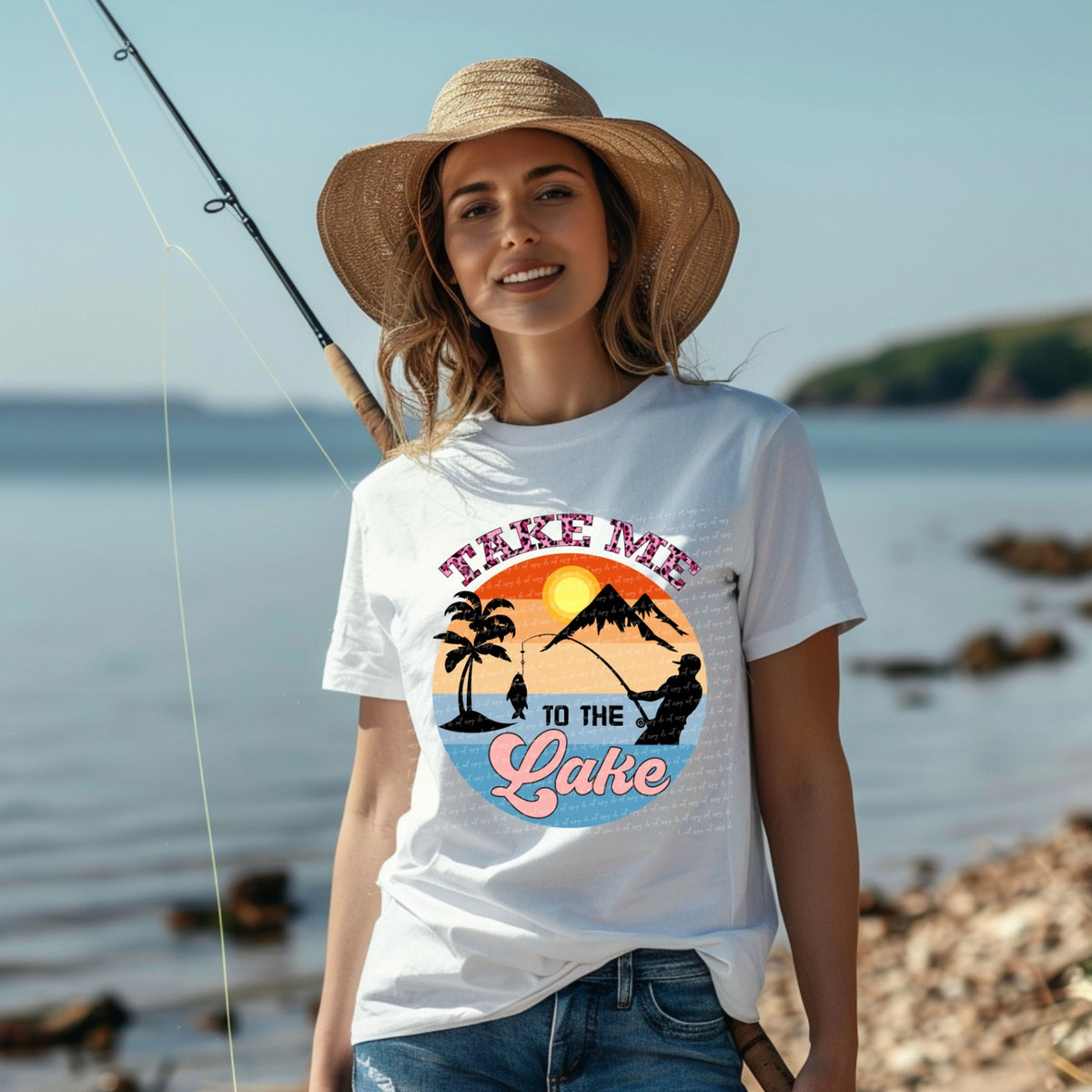 Take me to the lake (leopard font) 22920 DTF transfer