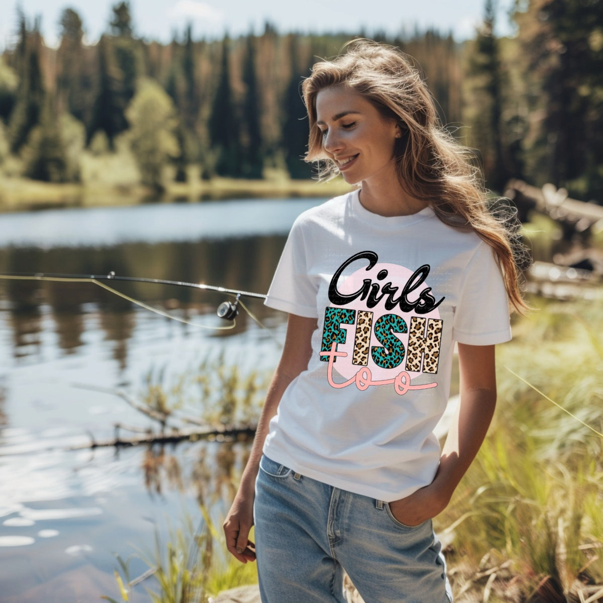 Girls fish too leopard 22929 DTF transfer