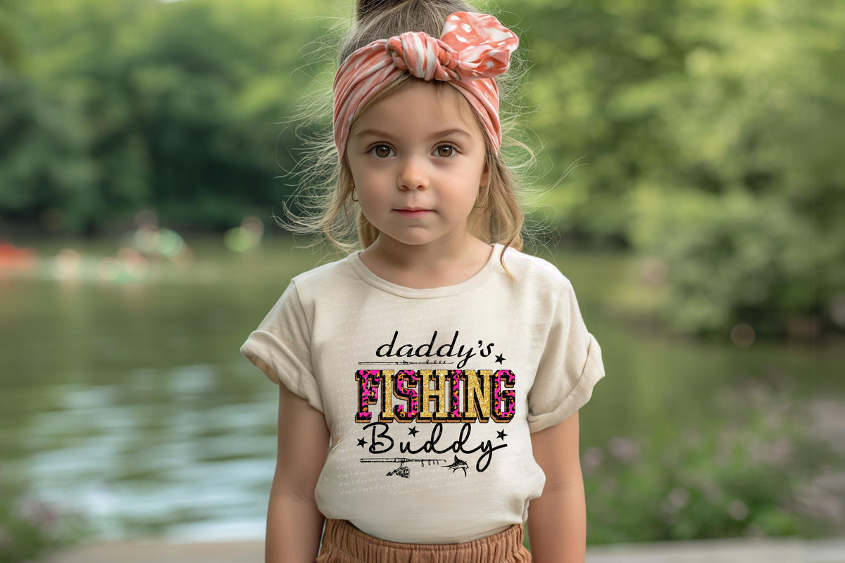 Daddys fishing buddy leopard gold  22943 DTF transfer