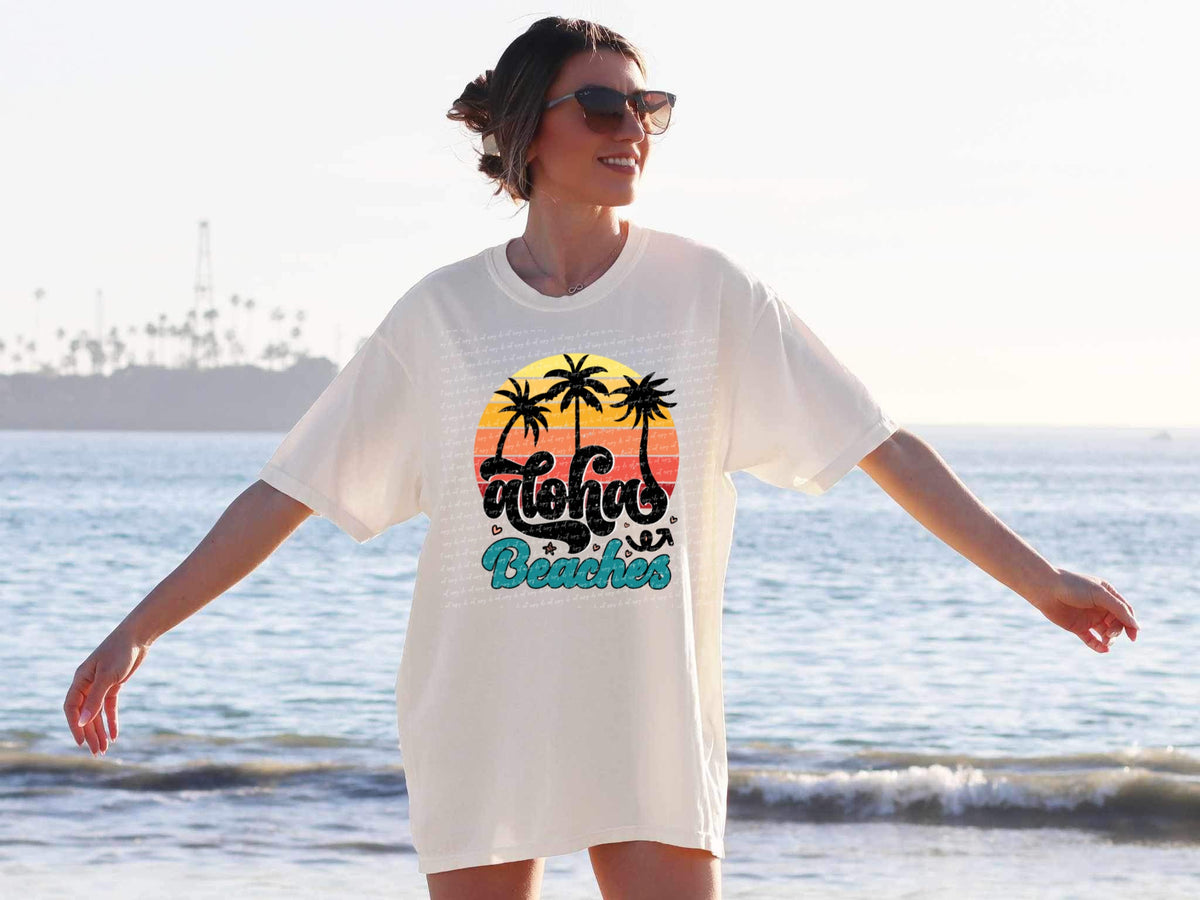 Aloho beaches sunset  28000 DTF transfer