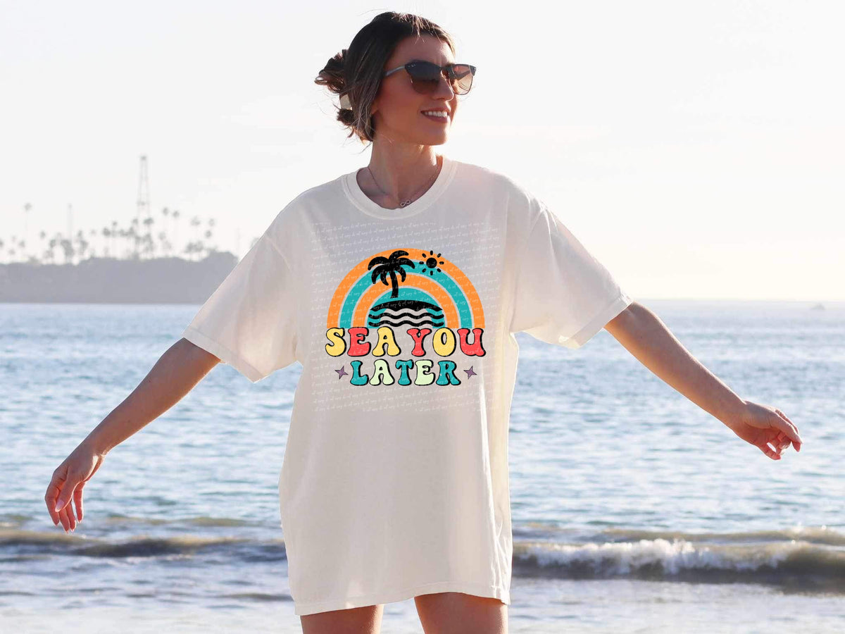 Sea you later rainbow 28004 DTF transfer