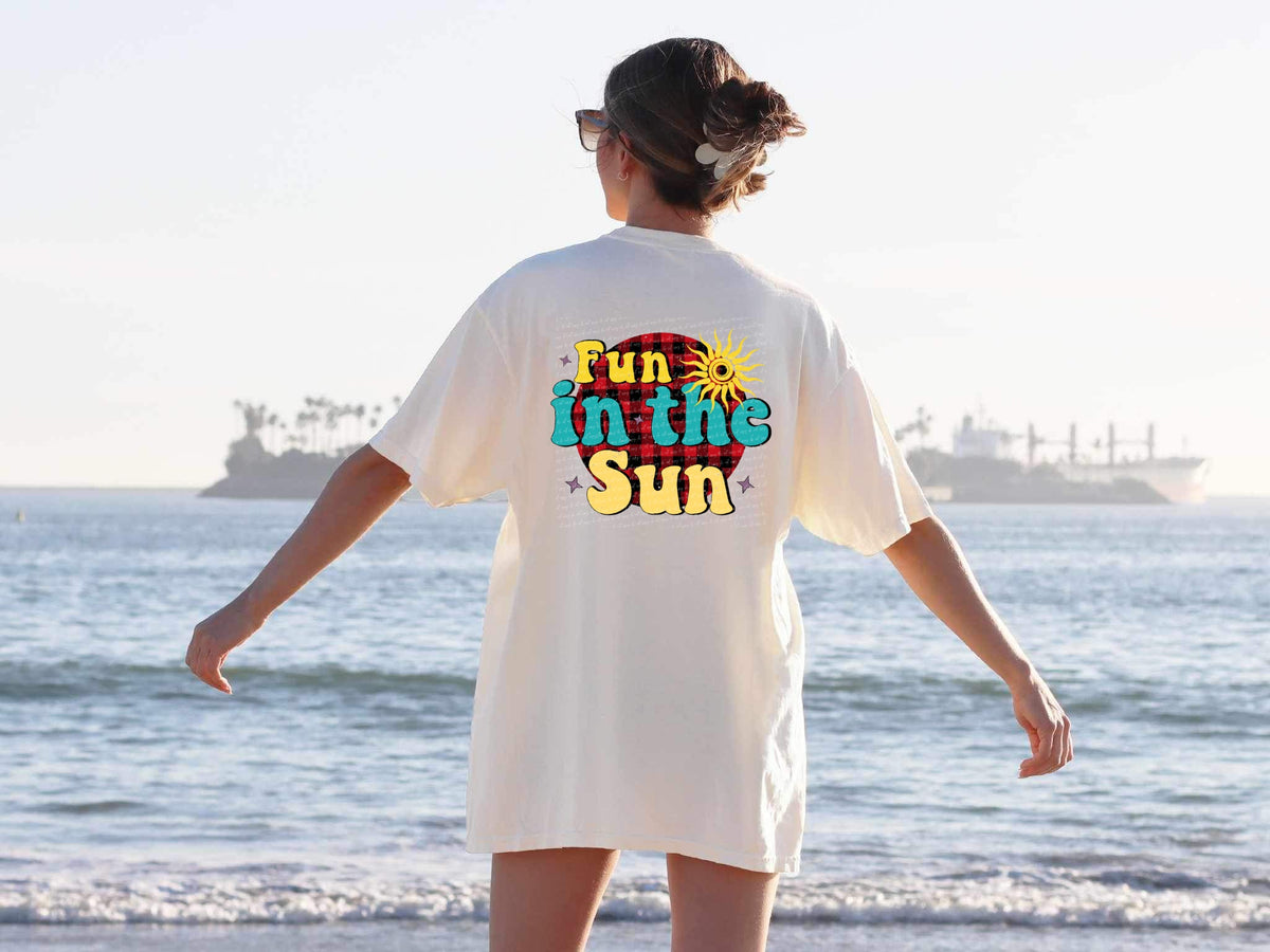 Fun in the sun plaid circle 28021 DTF transfer