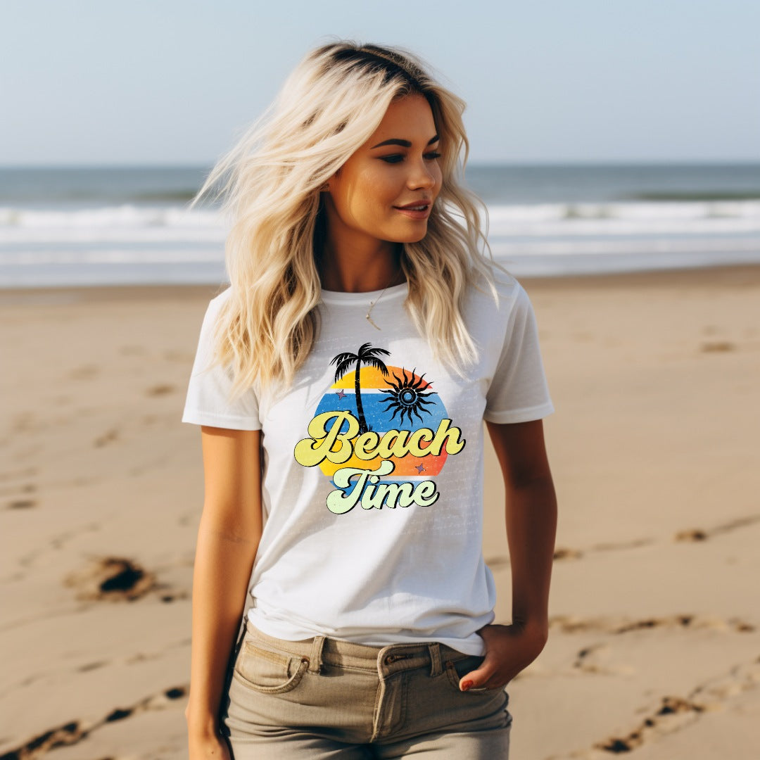 Beach time groovy sun 28024 DTF transfer