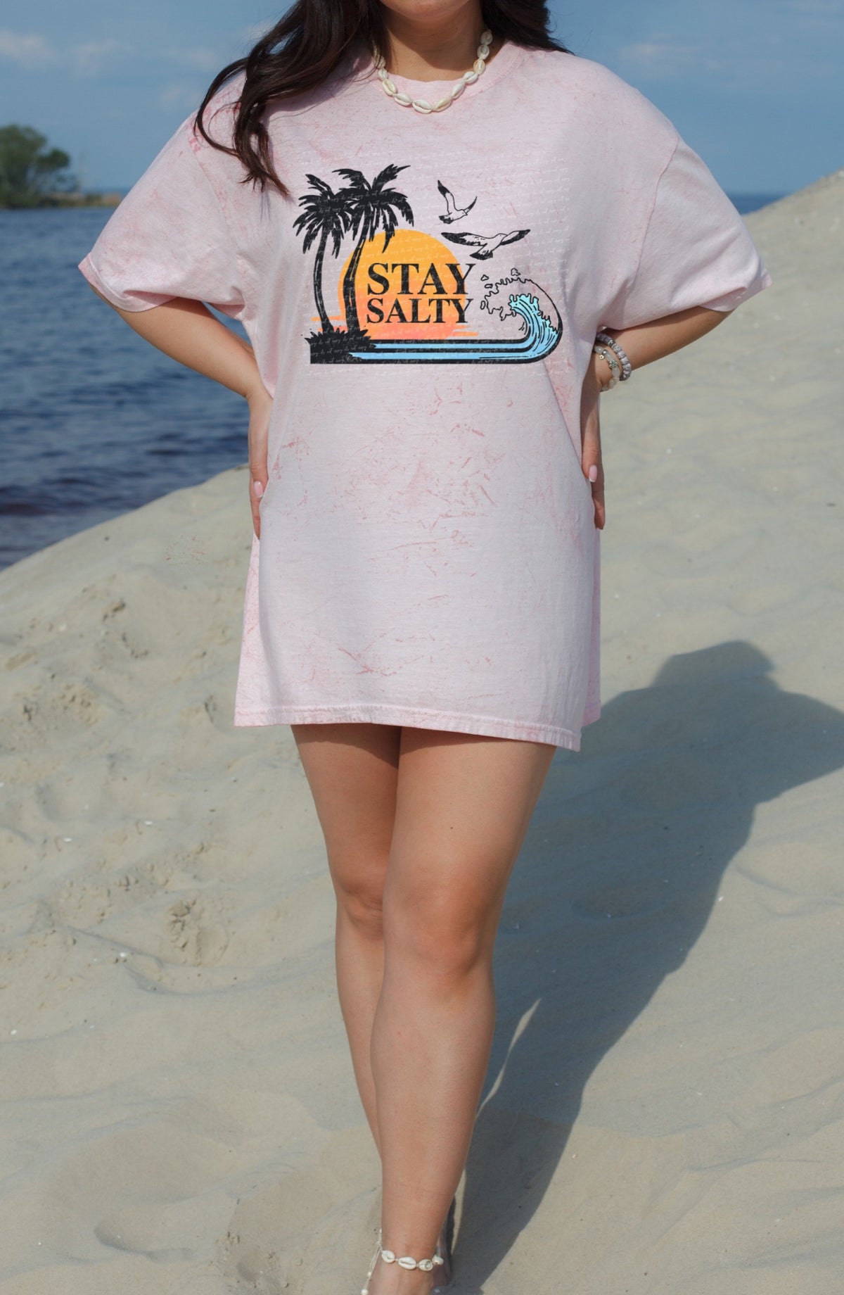 Stay salty wave palm trees 28078 DTF transfer