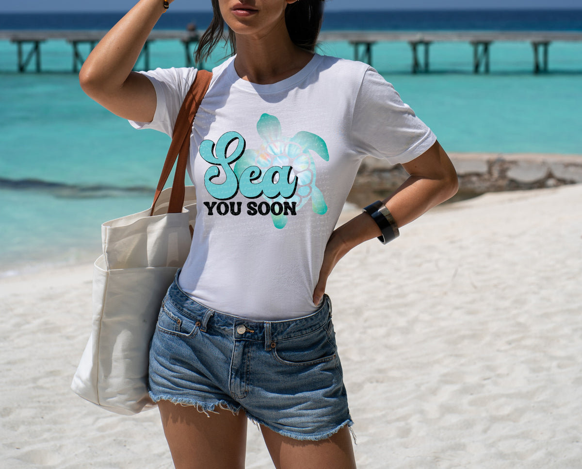 Sea you soon sea turtle  28058 DTF transfer