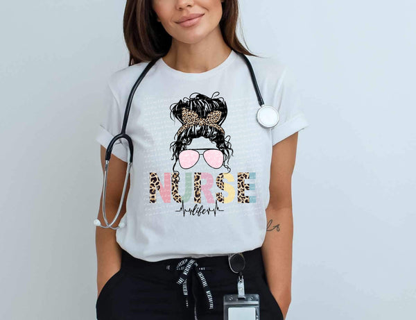 Nurse life boho with bun 28108 DTF transfer