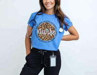 Nurse tie dye leopard circle 28095 DTF transfer