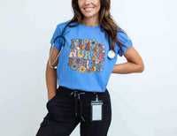 Nurse boho stacked florals 28093 DTF transfer