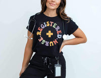 Registered nurse multi color circle 28082 DTF transfer