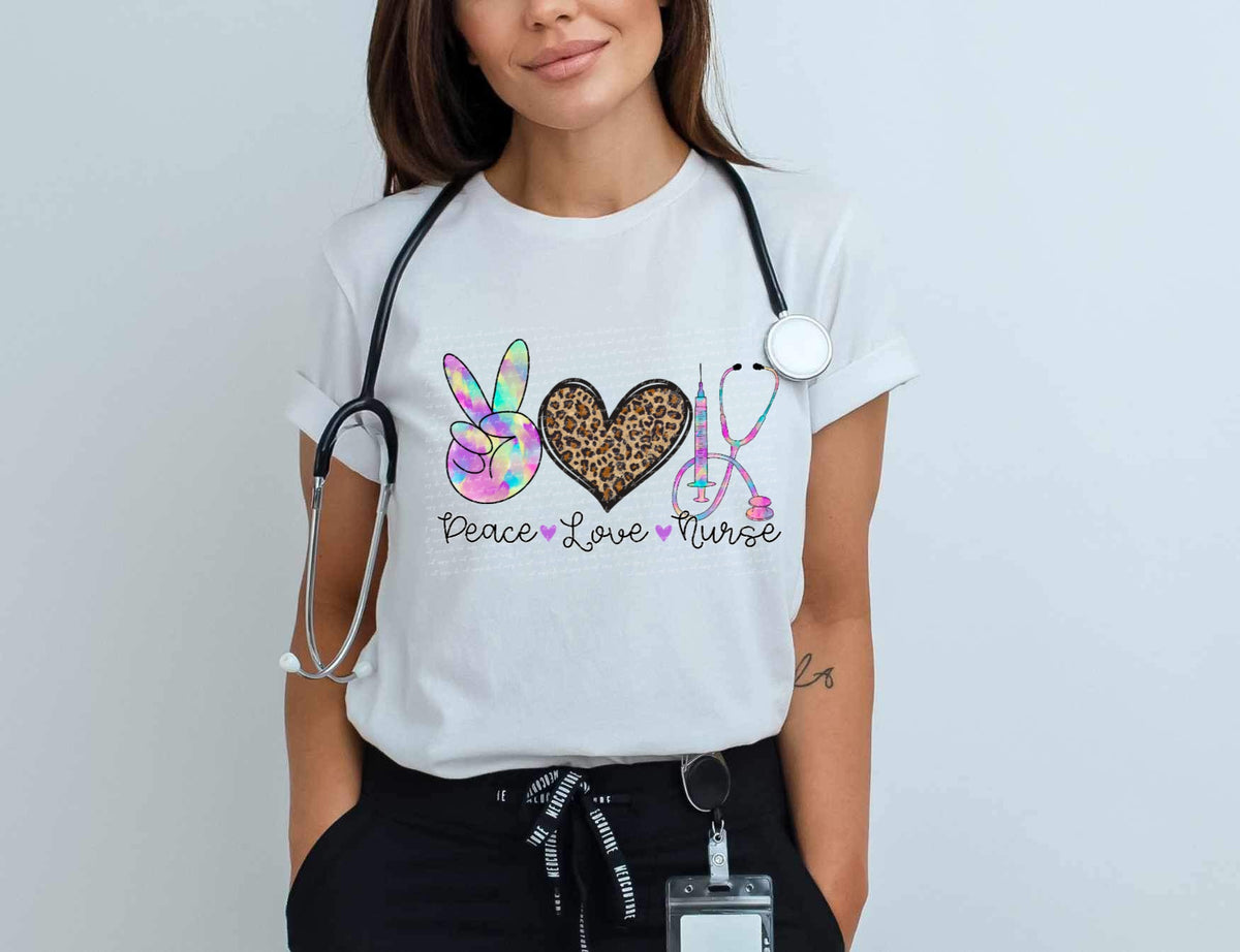 Peace love nurse 28147 DTF transfer