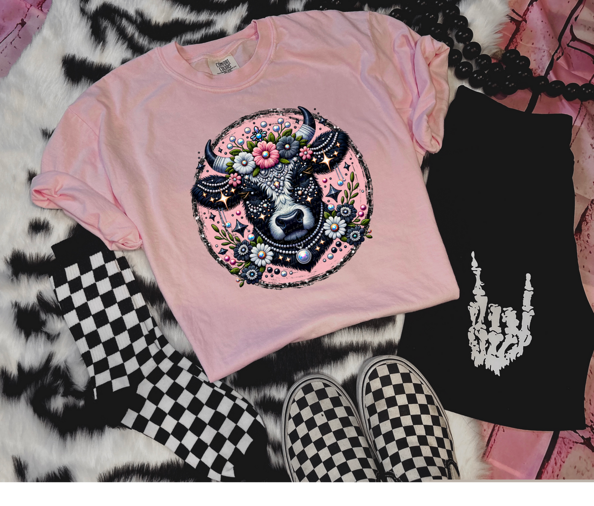 Bedazzled cow 28153 DTF transfer