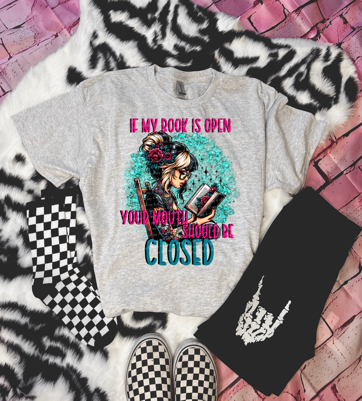 If my book is open your mouth should be closed 28159 DTF transfer