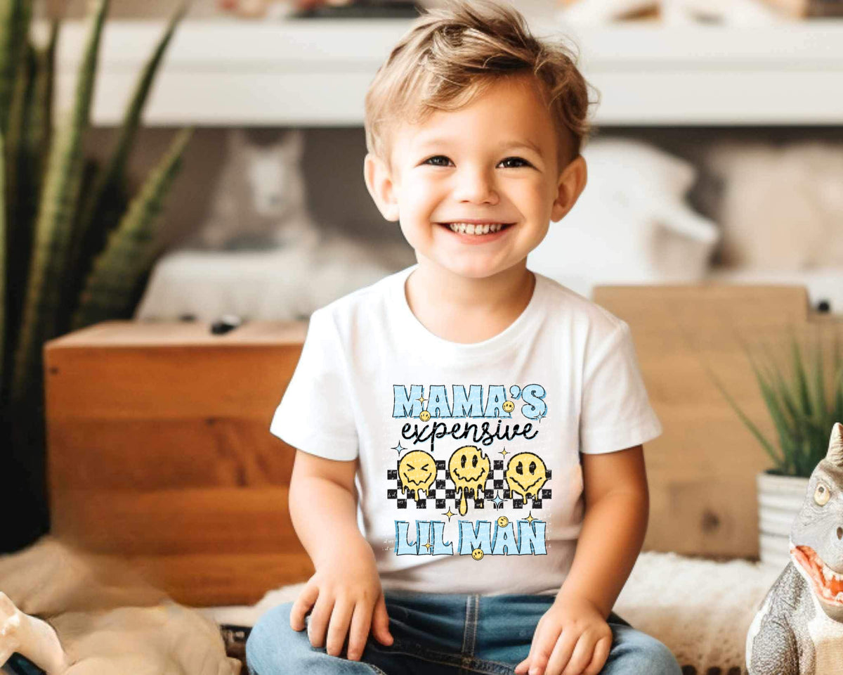 Mamas expensive little man BLACK CHECKERS 28262 DTF transfer
