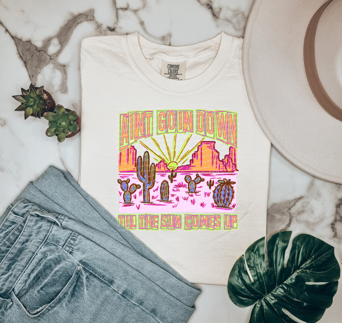 Ain’t goin down til the sun comes up neon 28224 DTF transfer