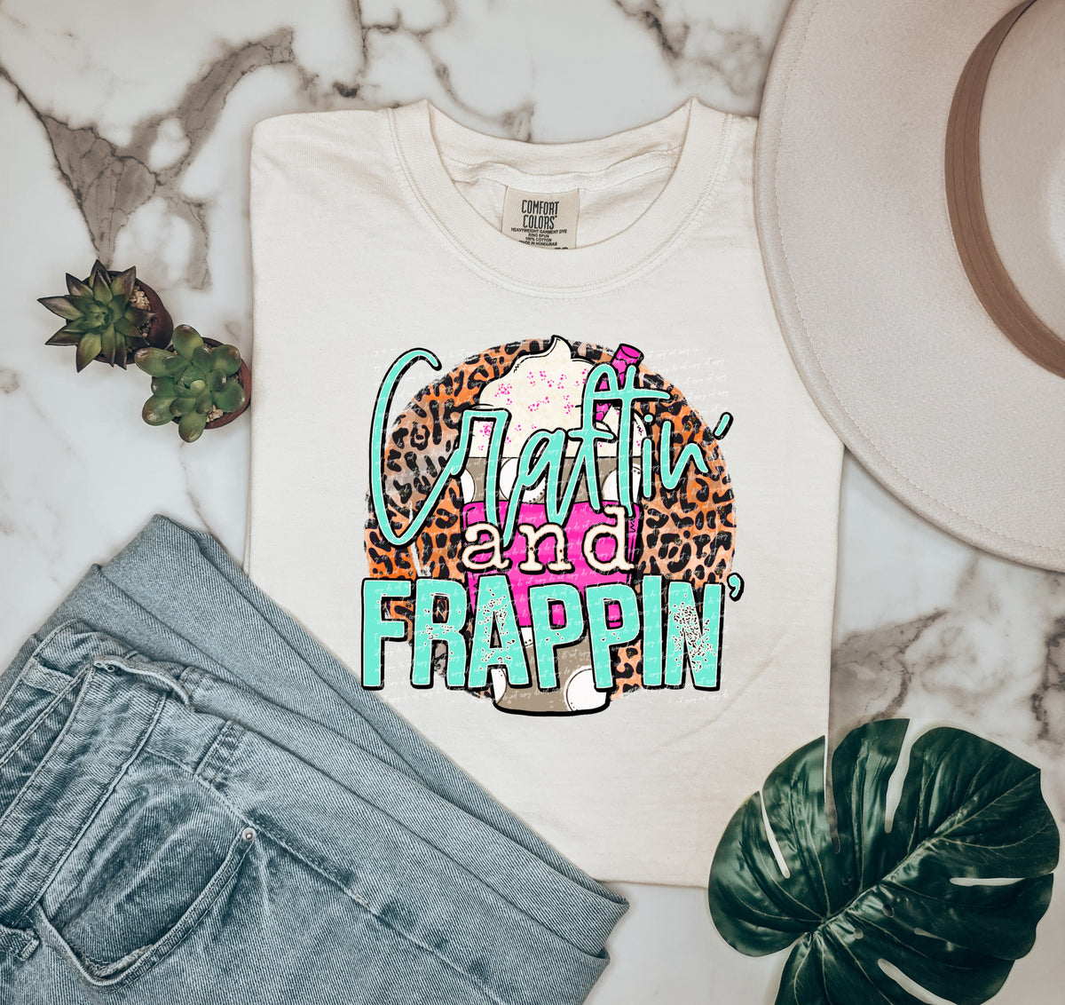 Craftin and frappin leopard circle 28223 DTF transfer