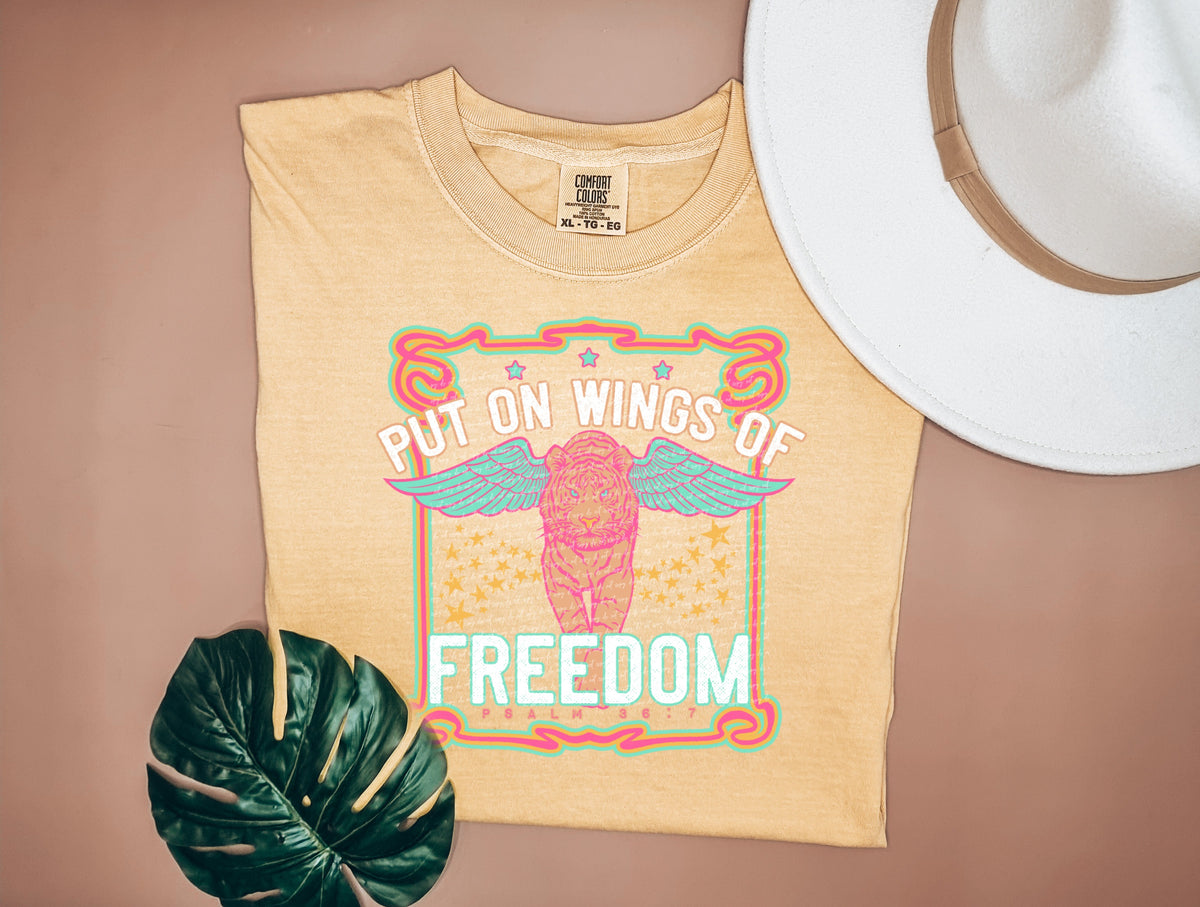 Put on wings of freedom tiger with wings 28230 DTF transfer