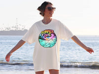 Summer time tie dye wave circle 28248 DTF transfer