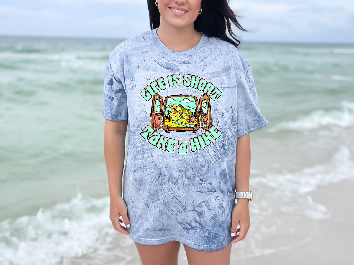 Life is short take a hike TEAL 28239 DTF transfer