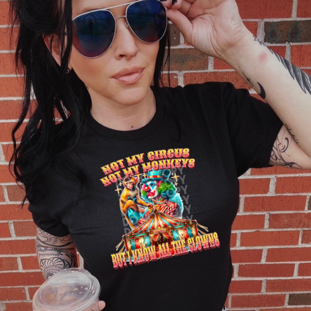 Not my circus not my monkeys but I know all the clowns 103447 DTF transfer