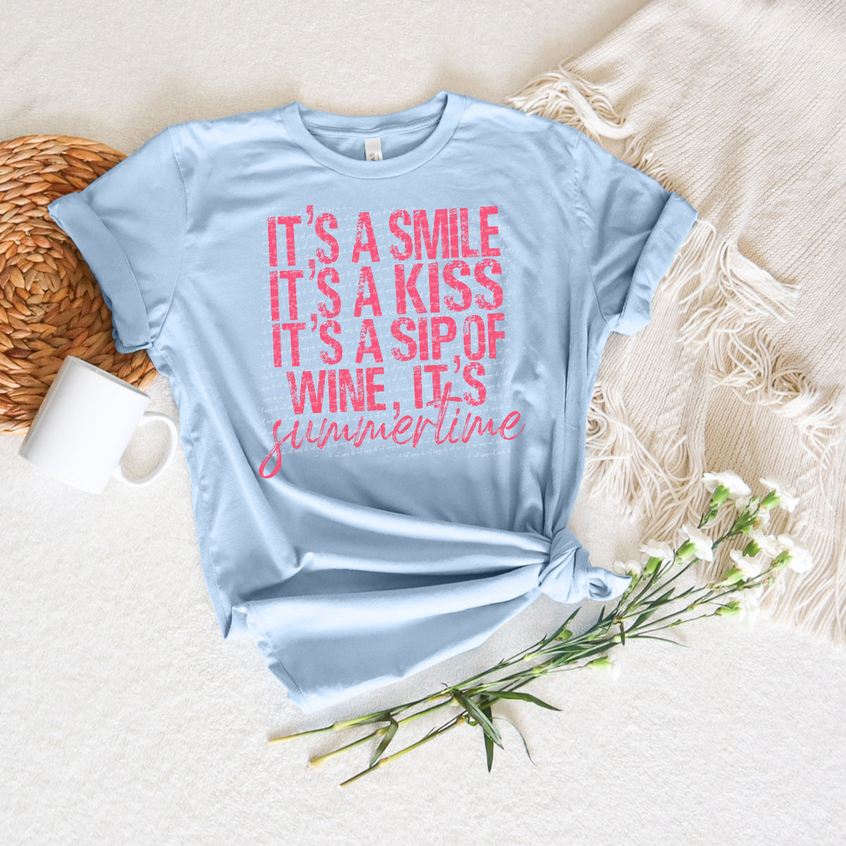Its a smile its a kiss its a sip of wine its summertime 28346 DTF transfer