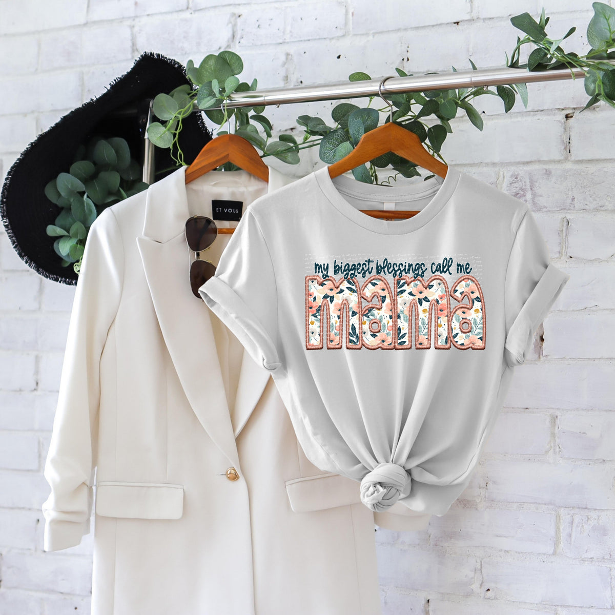 My biggest blessings call me mama floral 28382 DTF transfer