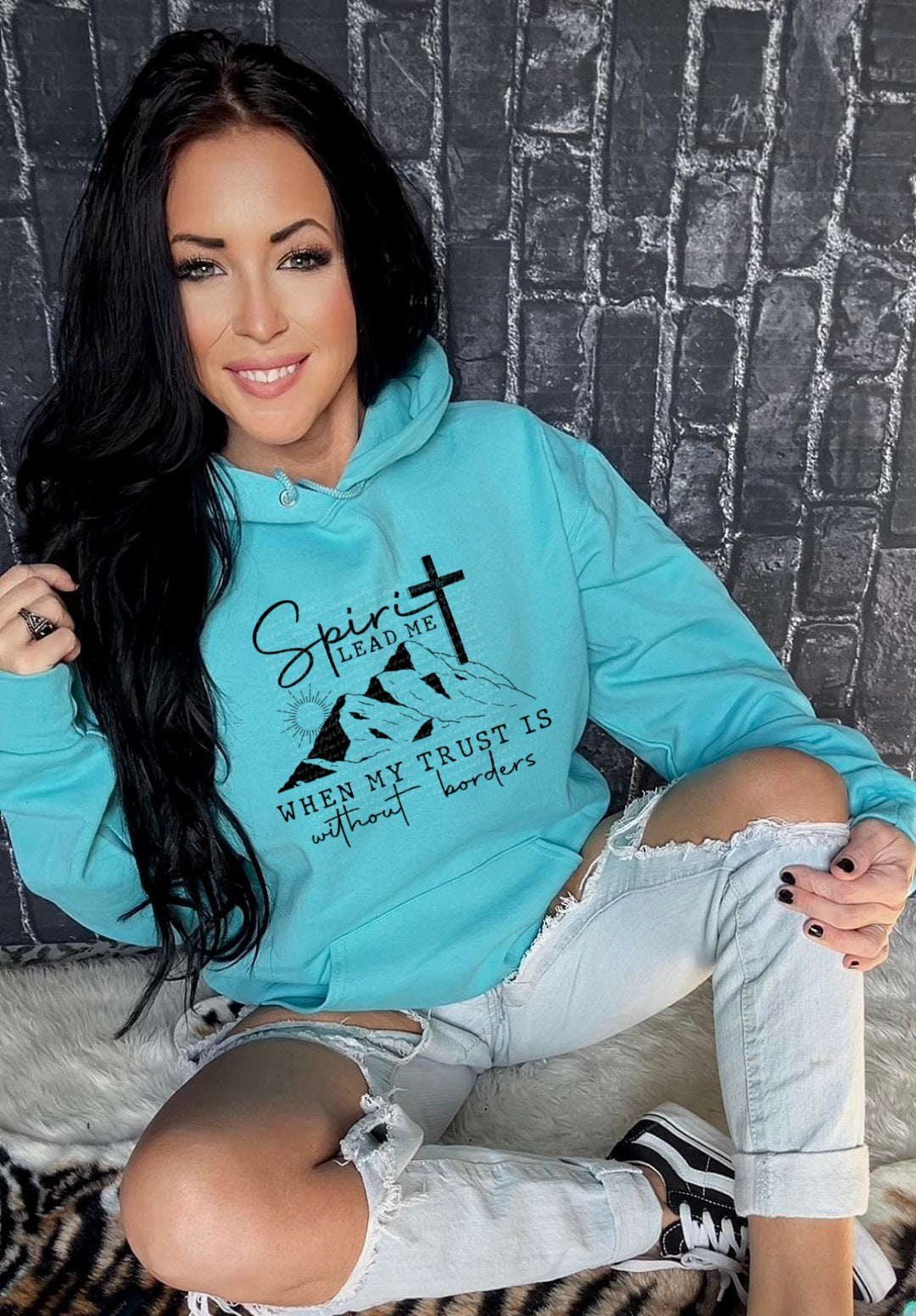 Spirit lead me when my trust is without borders BLACK 28390 DTF transfer