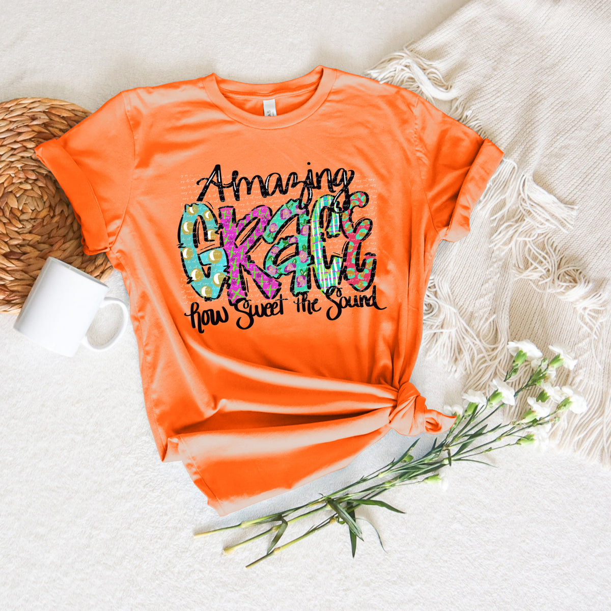 Amazing grace colorful prints 28362 DTF transfer