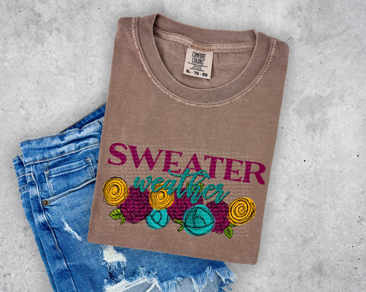 Sweater weather florals 28682 DTF TRANSFER