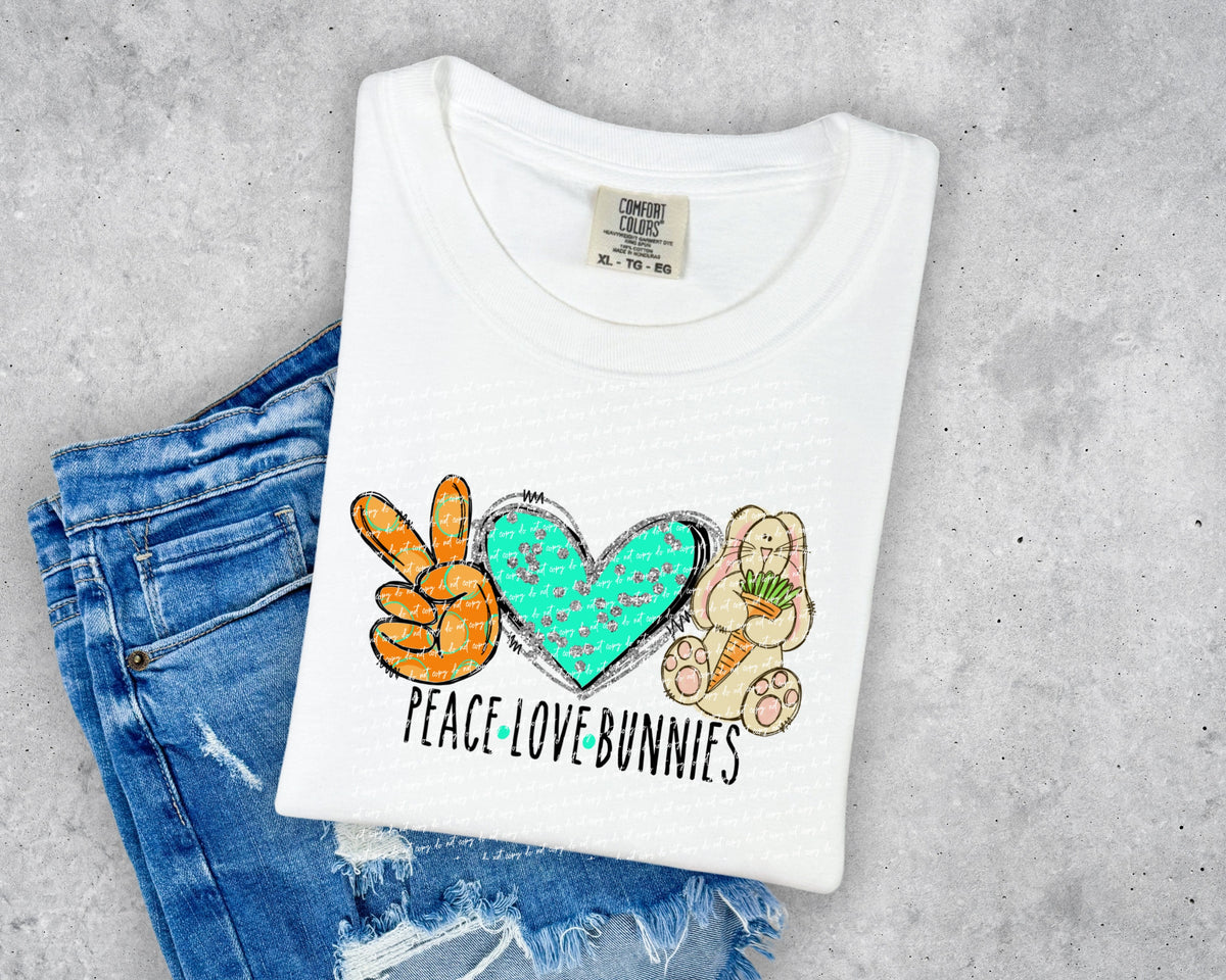 Peace love bunnies 28408 DTF transfer