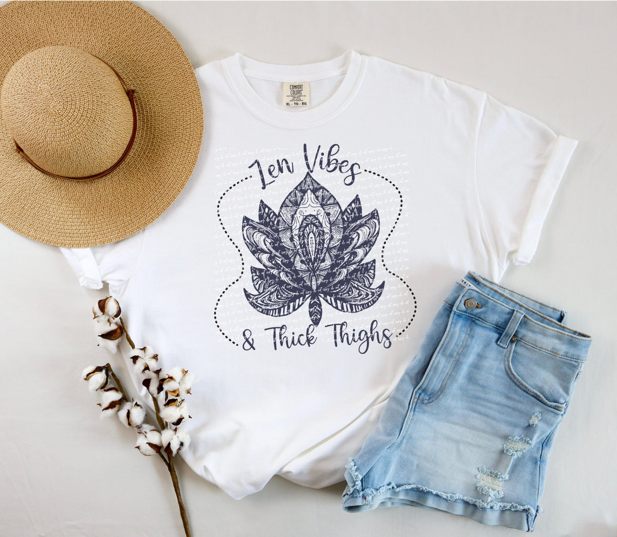 Zen vibes and thick thighs 28660 DTF TRANSFER