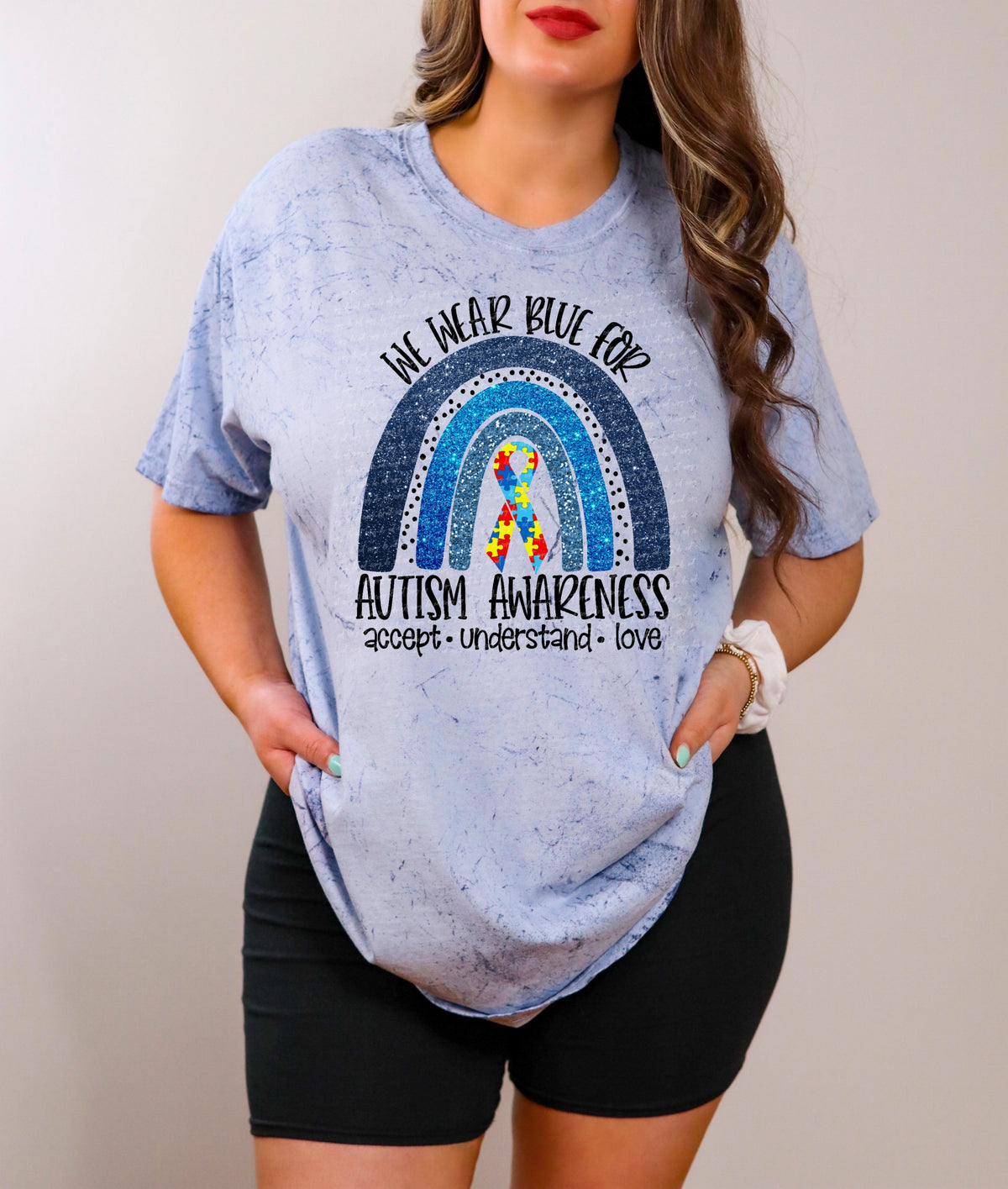 We wear blue for autism awareness 28464 DTF TRANSFER