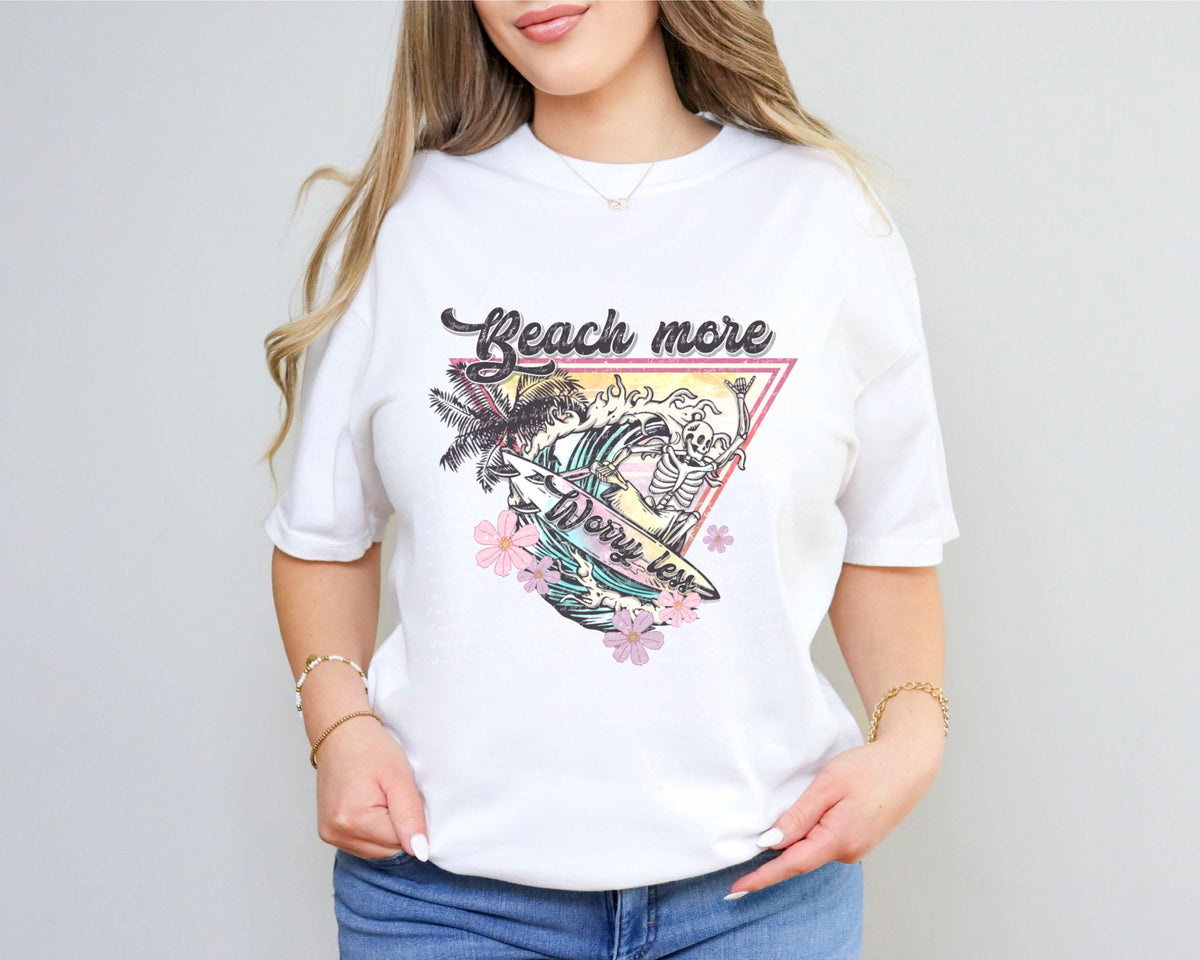 Beach more worry less 28623 DTF TRANSFER