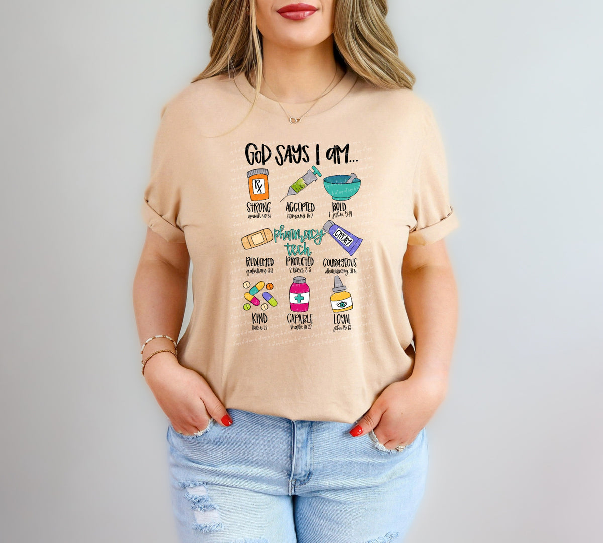 God says i am pharmacy tech 28615 DTF TRANSFER