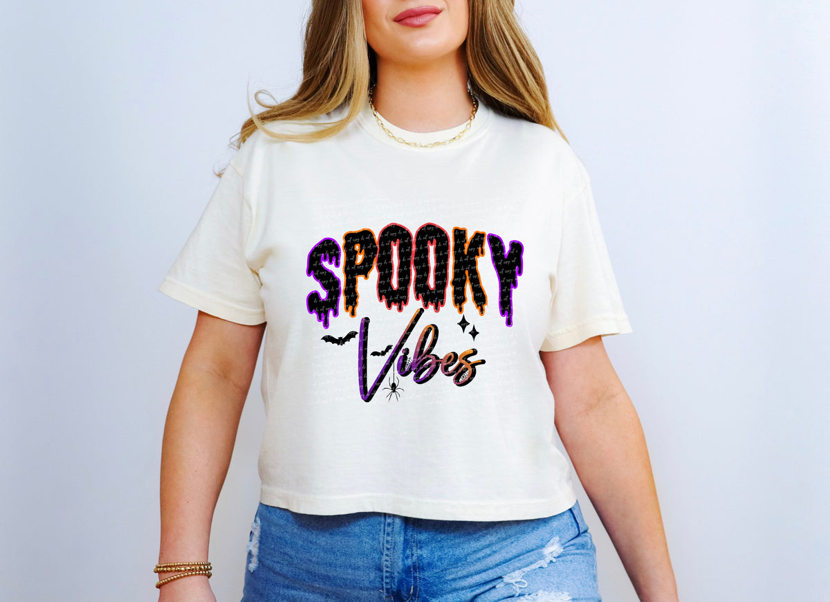 Spooky vibes purple orange black  28610 DTF TRANSFER