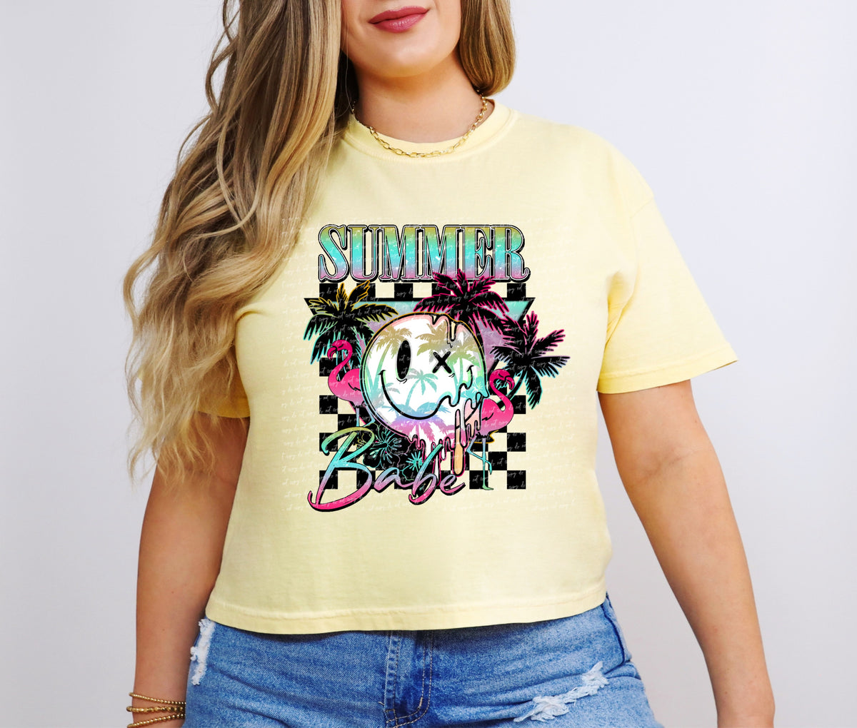 Summer babe checkered  28591 DTF TRANSFER