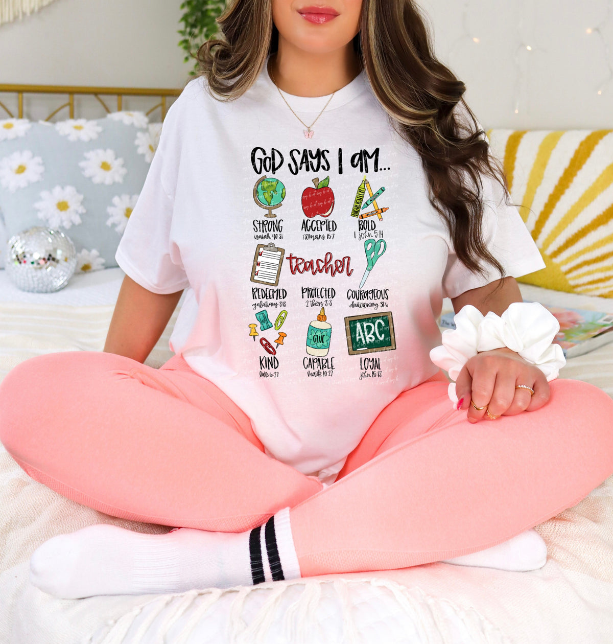 God says i am teacher  28584 DTF TRANSFER