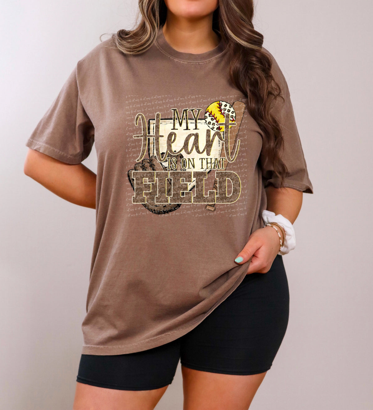 My heart is on that field softball leopard 28578 DTF TRANSFER