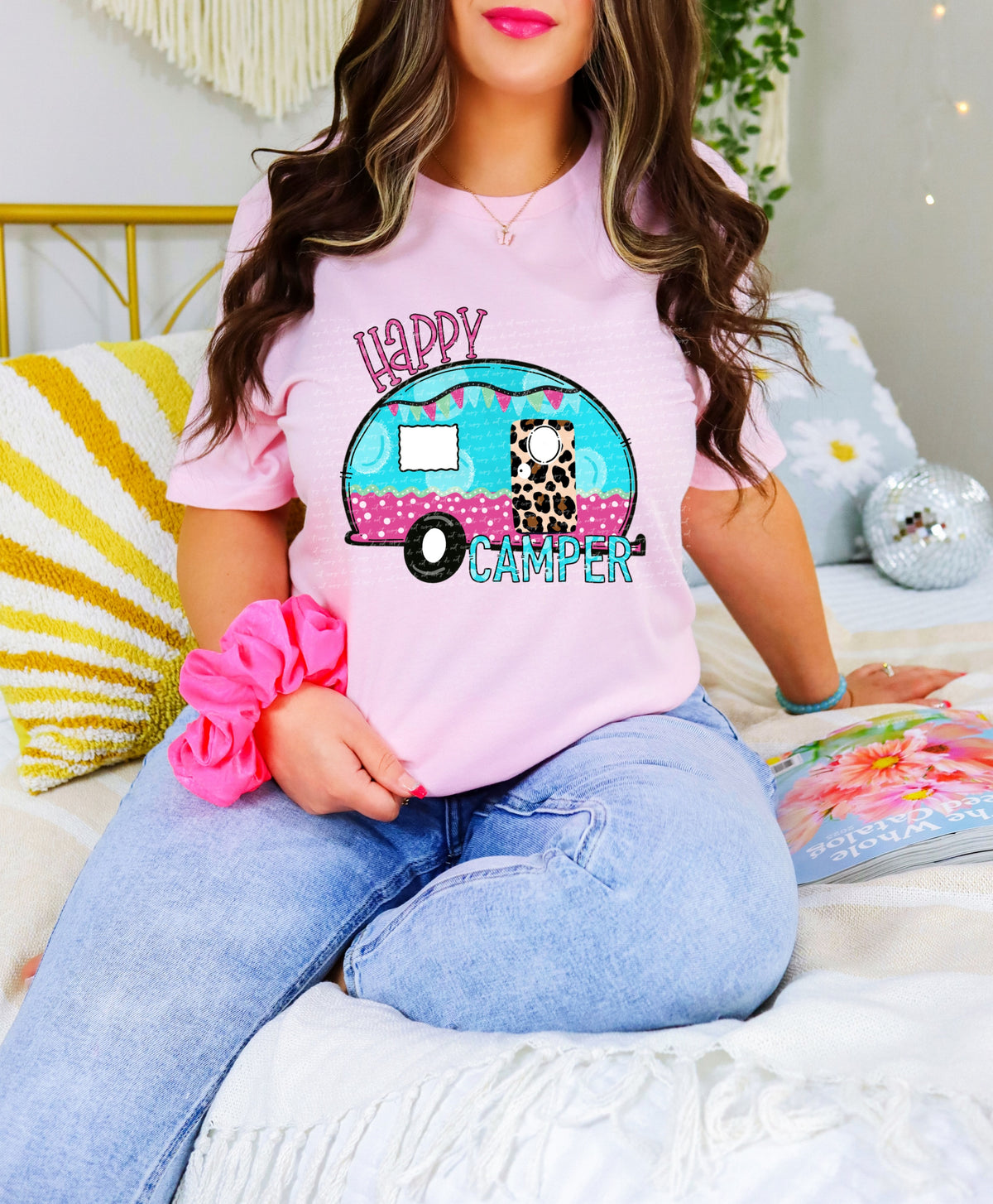 happy camper leopard door 28566 DTF TRANSFER