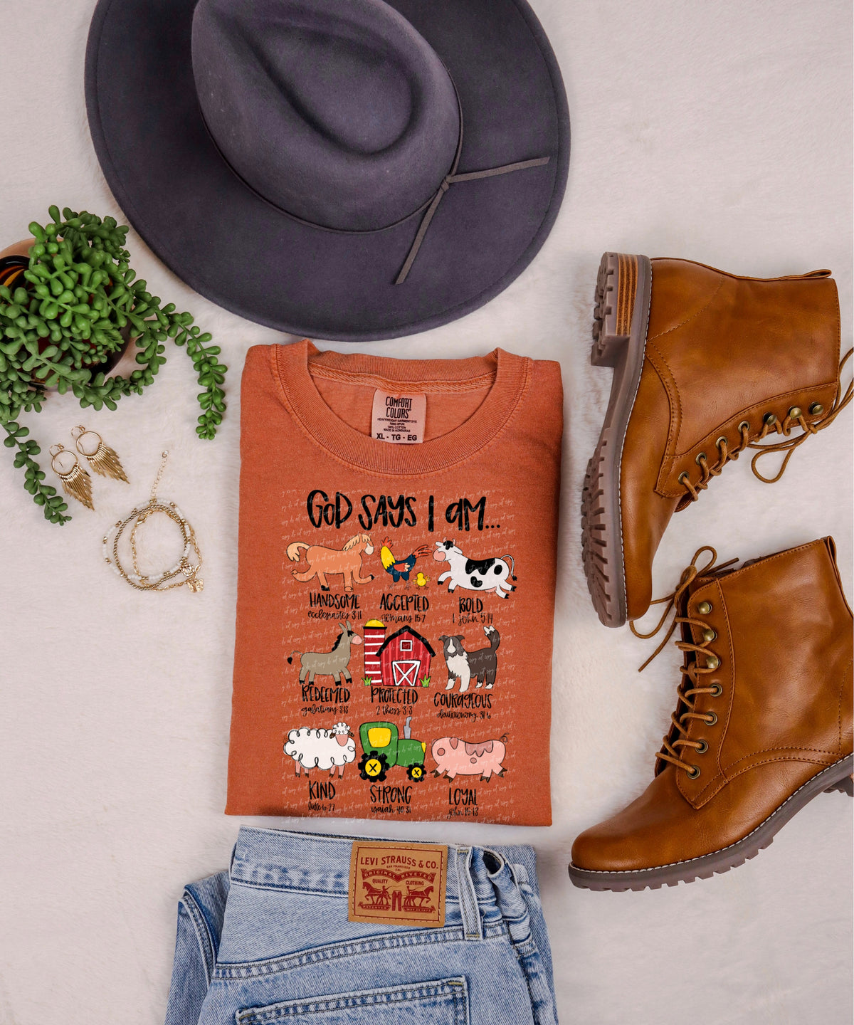 God says i am farm animals 28558 DTF TRANSFER