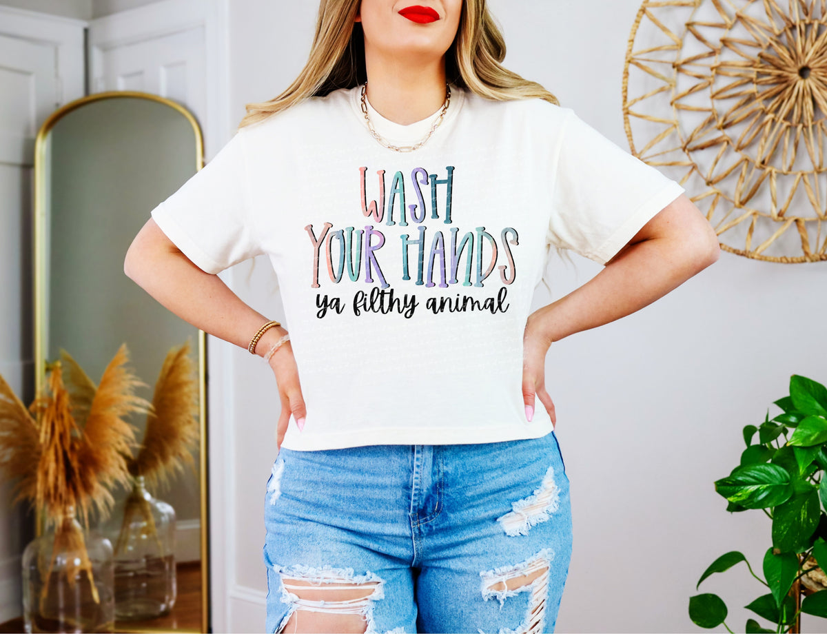 Wash your hands colorful 28547 DTF TRANSFER