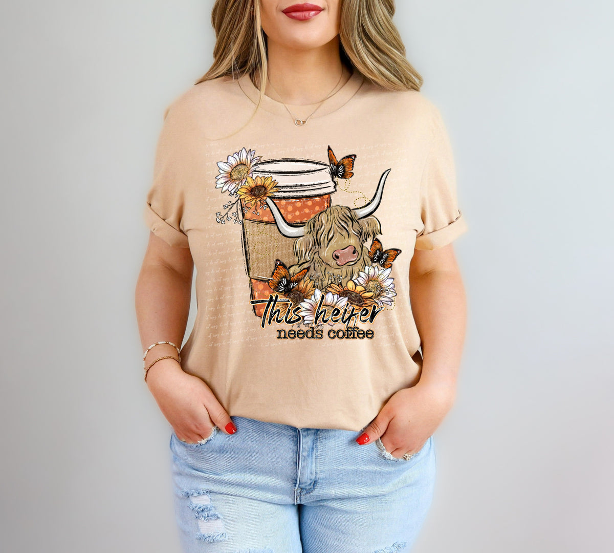 This heifer needs coffee sunflower 28501 DTF TRANSFER