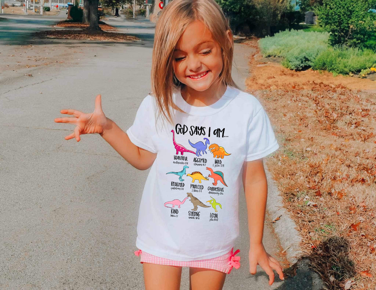 God says i am girl dinos 28532 DTF TRANSFER