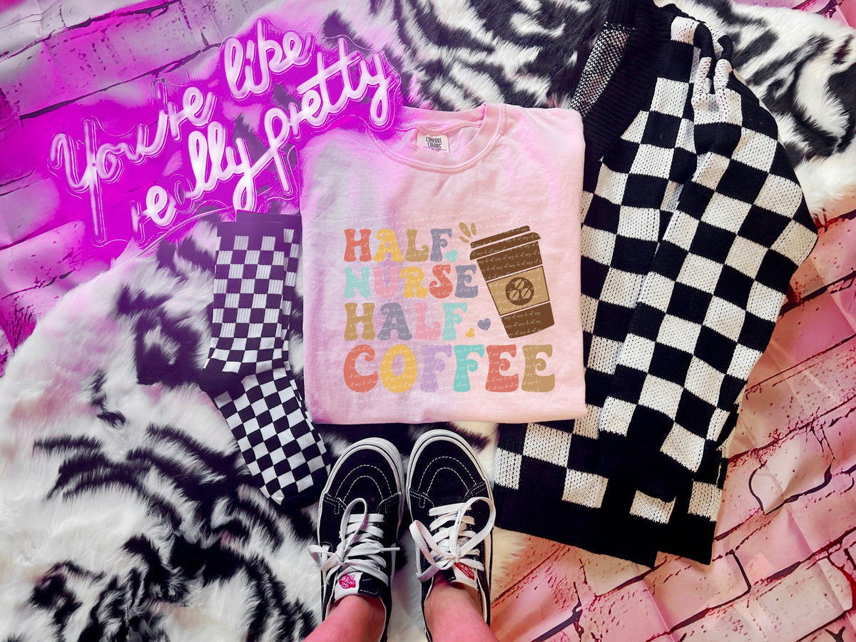 Half nurse half coffee 28713 DTF TRANSFER