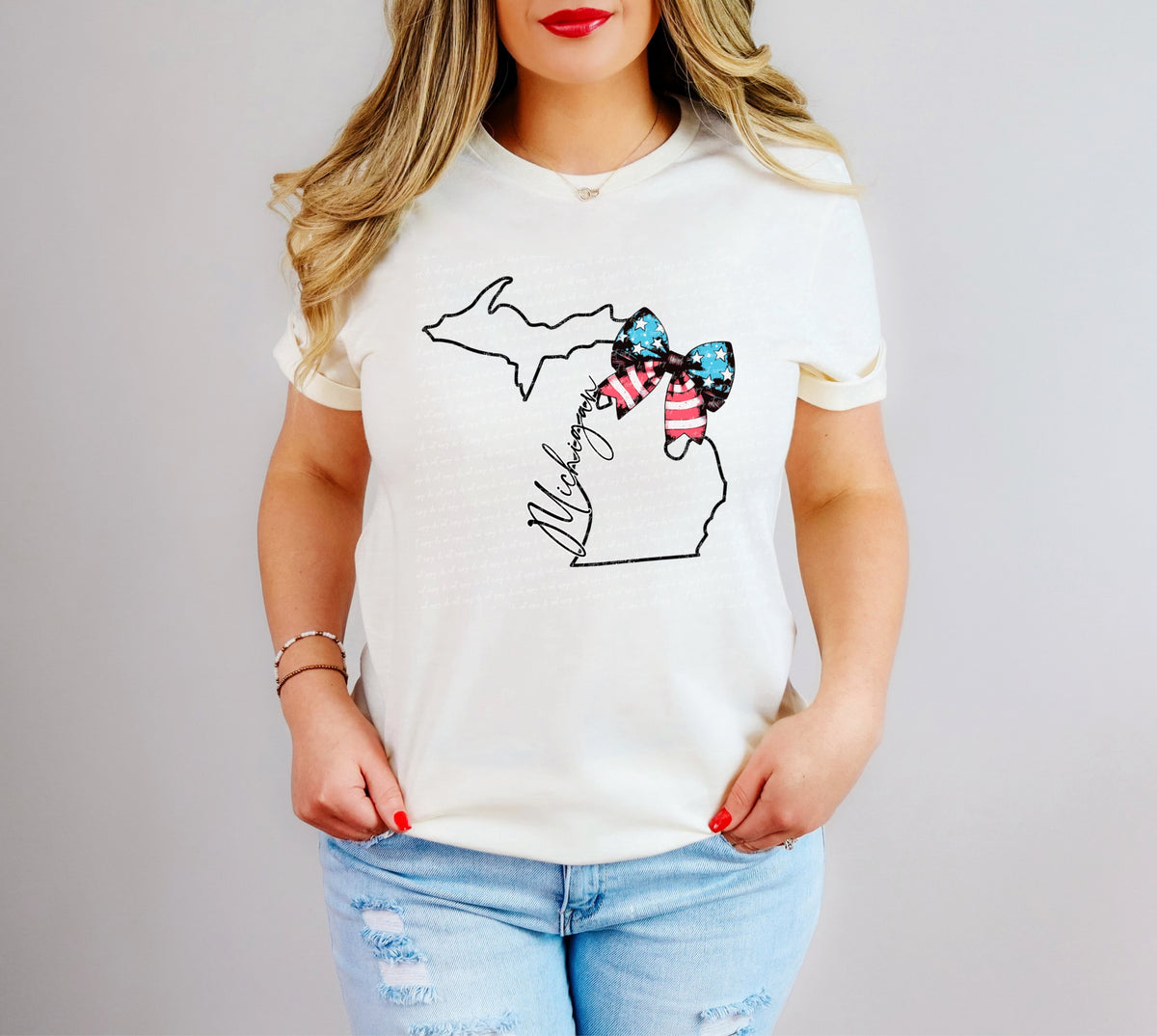 Michigan patriotic bow 34063 DTF transfer