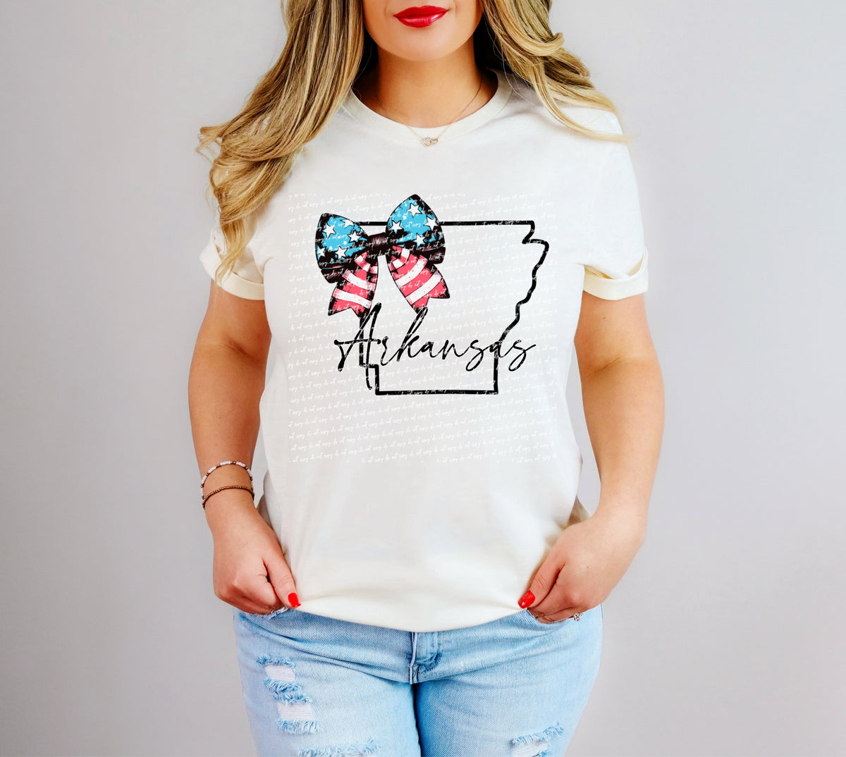 Arkansas patriotic bow 34057 DTF transfer