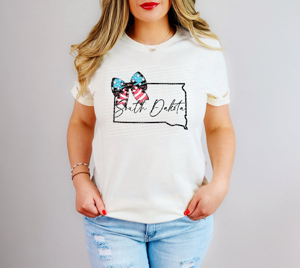 South dakota patriotic bow 34054 DTF transfer